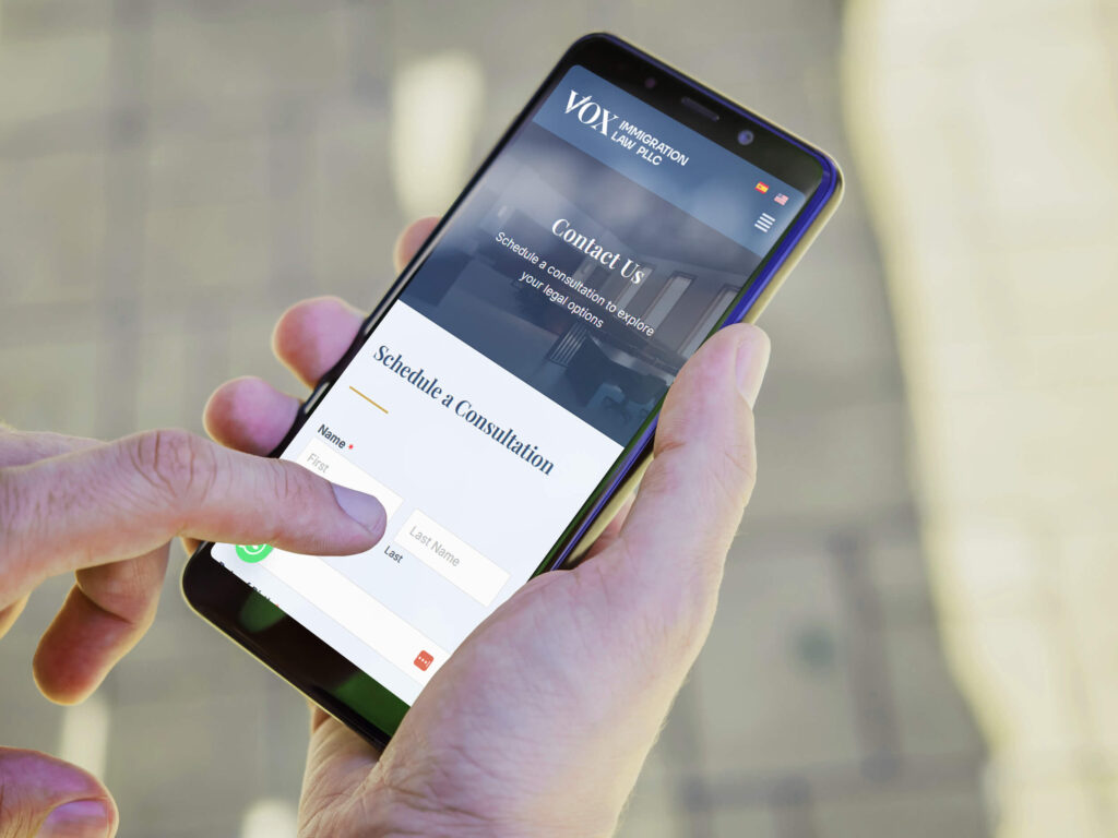 Mockup Website Law Firm iphone contact form