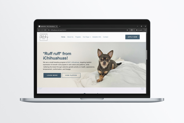 Mockup Responsive Web design Puppy Adoption Form