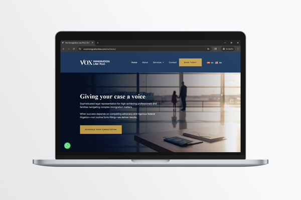 Mockup Responsive Web design Immigration Law services